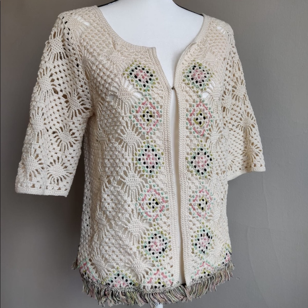 EDIE CROCHET KNIT CARDIGAN AMAZING CONDITION